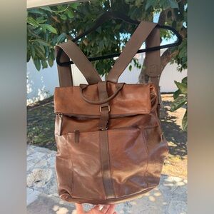 Brown Leather Backpack